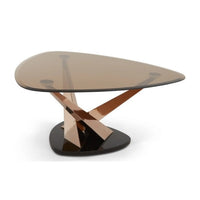 Lidia Glass Coffee Table - Rose Gold