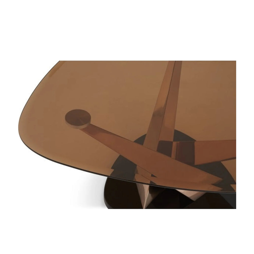 Lidia Glass Coffee Table - Rose Gold