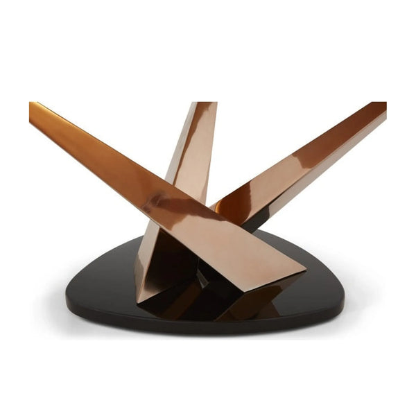 Lidia Glass Coffee Table - Rose Gold