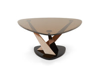 Lidia Glass Coffee Table - Rose Gold