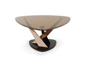 Lidia Glass Coffee Table - Rose Gold