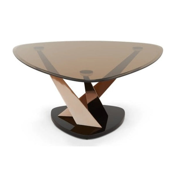 Lidia Glass Coffee Table - Rose Gold