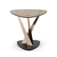 Lidia Glass Lamp Table - Rose Gold