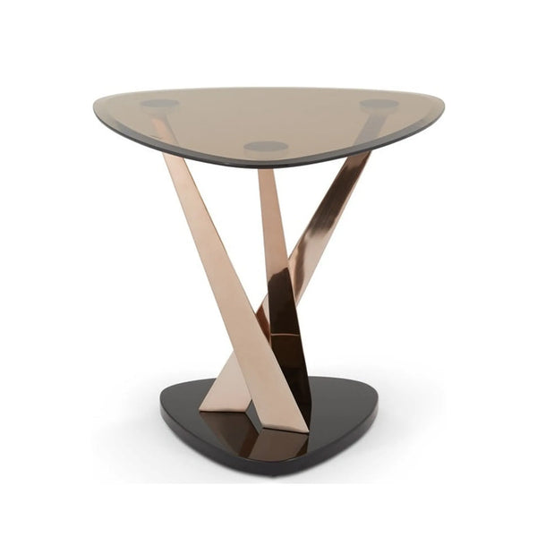 Lidia Glass Lamp Table - Rose Gold
