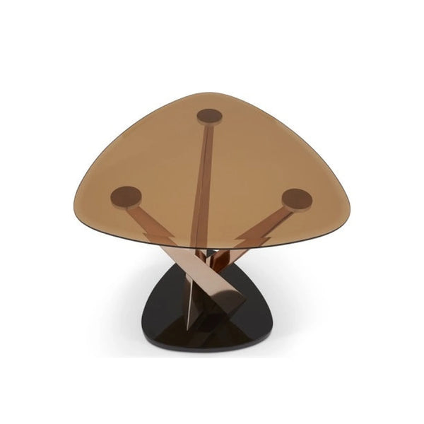 Lidia Glass Lamp Table - Rose Gold