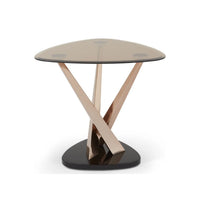 Lidia Glass Lamp Table - Rose Gold