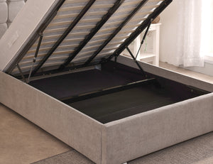 Milo 48inch 5ft King Size Upholstered Bed Frame with Ottoman Option