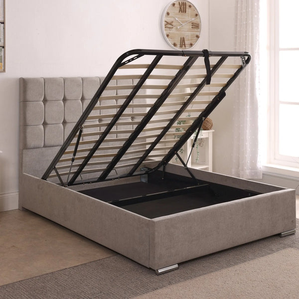 Milo 48inch 4ft Small Double Upholstered Bed Frame with Ottoman Option