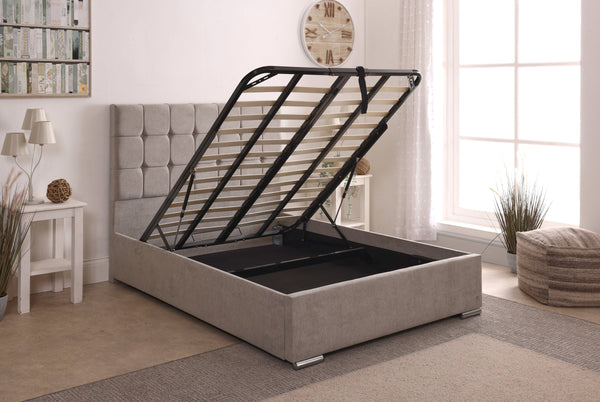 Milo 48inch 6ft Super King Size Upholstered Bed Frame with Ottoman Option