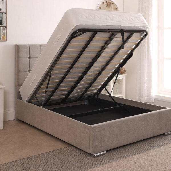Milo 48inch 4ft6 Double Upholstered Bed Frame with Ottoman Option
