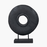 Black Handcarved Mango Wood Circular Ornament