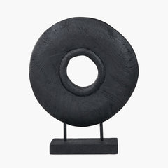 Black Handcarved Mango Wood Circular Ornament