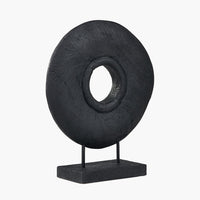 Black Handcarved Mango Wood Circular Ornament
