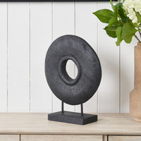 Black Handcarved Mango Wood Circular Ornament