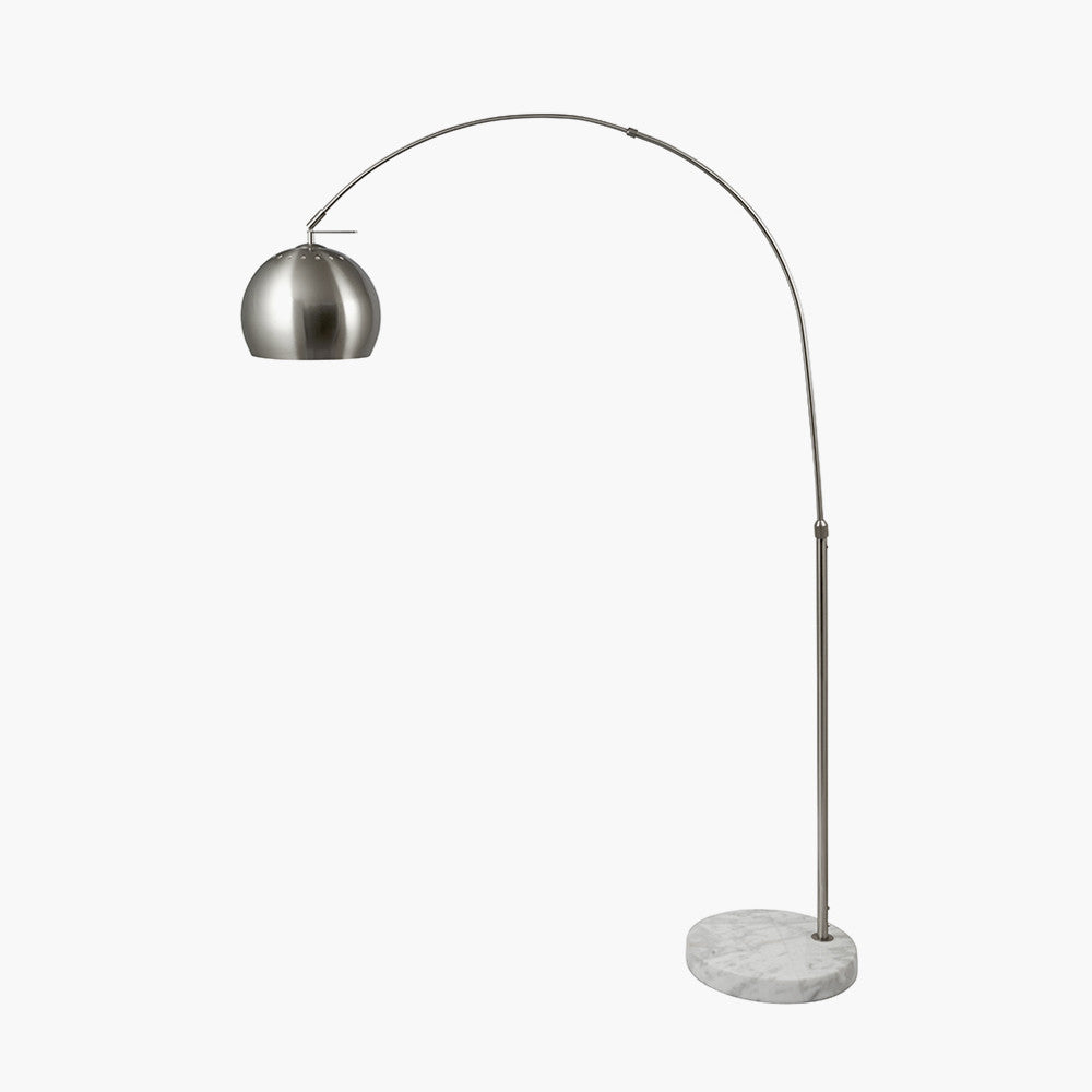 Brushed Silver Metal Floor Lamp