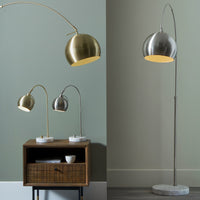 Brushed Silver Metal Floor Lamp
