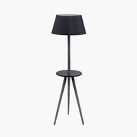 Marlo Grey wood & Black Table Floor Lamp