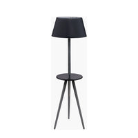 Marlo Grey wood & Black Table Floor Lamp