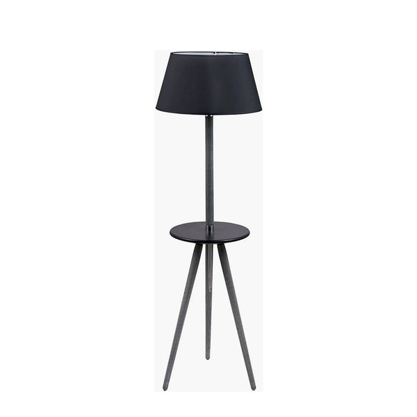 Marlo Grey wood & Black Table Floor Lamp