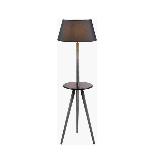 Marlo Grey wood & Black Table Floor Lamp