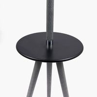 Marlo Grey wood & Black Table Floor Lamp