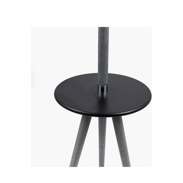 Marlo Grey wood & Black Table Floor Lamp