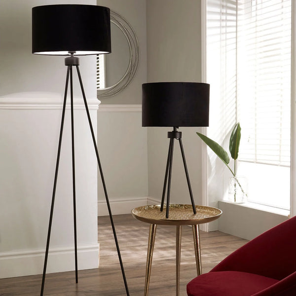 Matt Black Tripod Floor Lamp