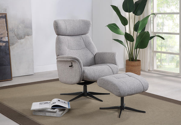Maia Reclining Swivel Chair with Footstool