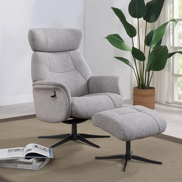 Maia Reclining Swivel Chair with Footstool