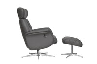 Maia Reclining Swivel Chair with Footstool Leather