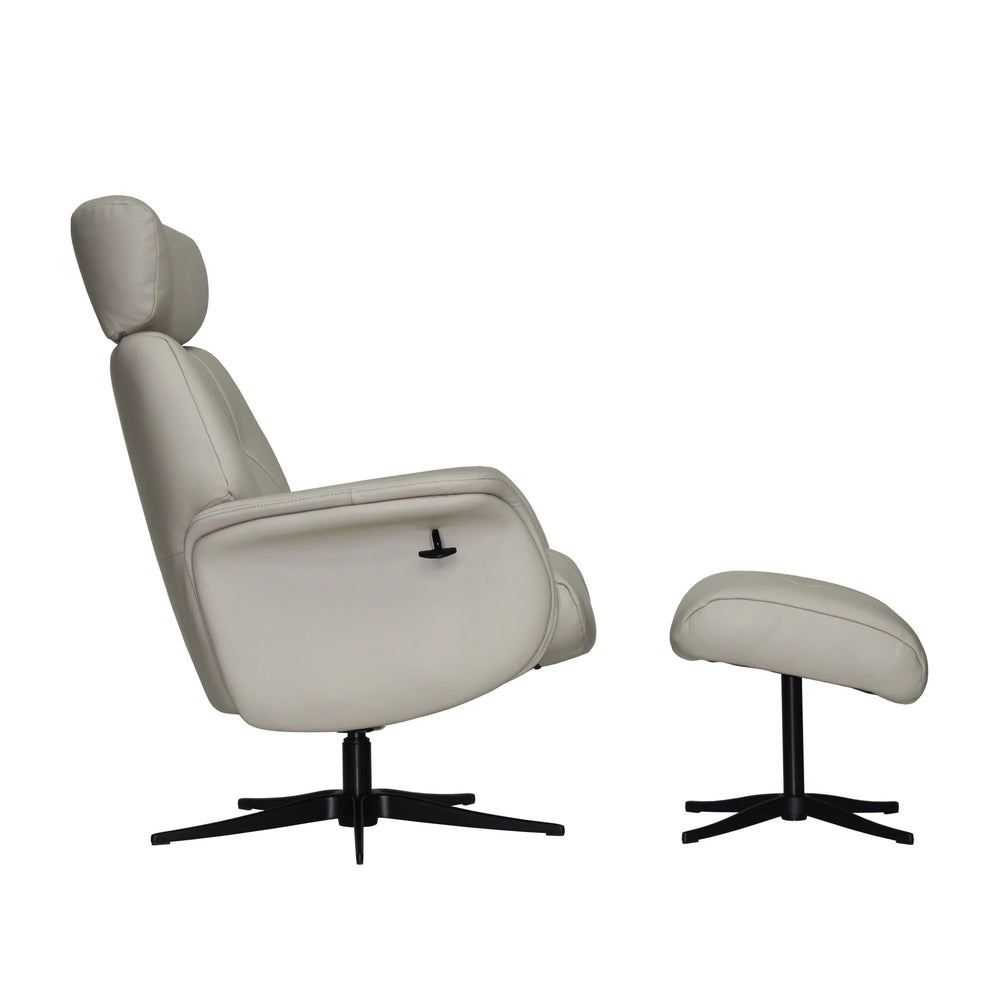 Maia Reclining Swivel Chair with Footstool