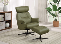 Maia Reclining Swivel Chair with Footstool Leather