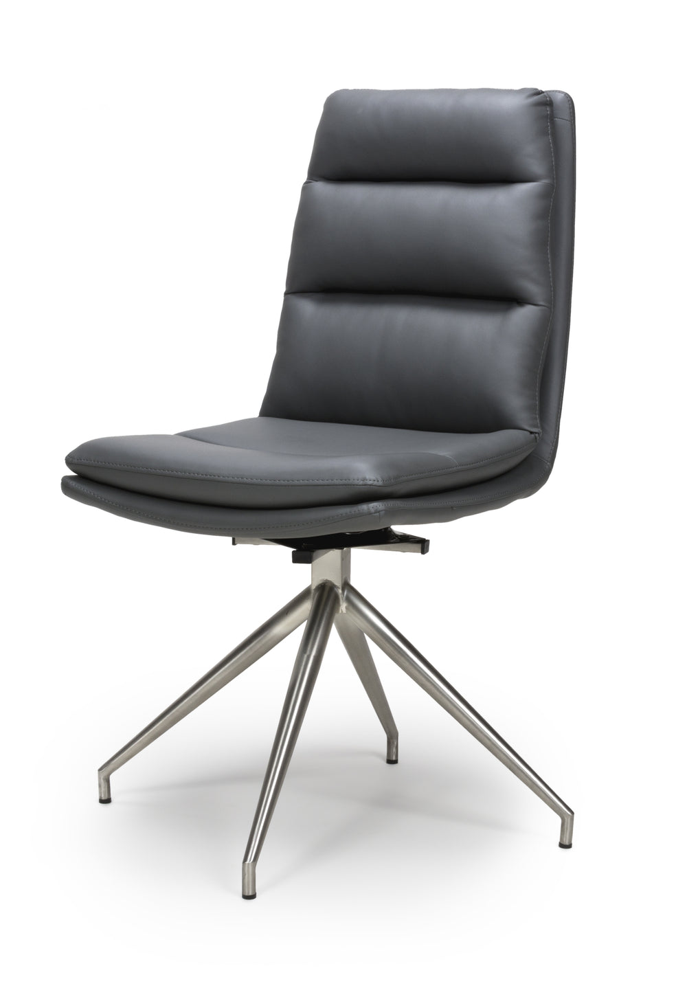 Nimo Swivel Dining Chair Grey - Brushed Steel Leg