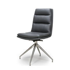 Nimo Swivel Dining Chair Grey - Brushed Steel Leg