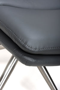 Nimo Swivel Dining Chair Grey - Brushed Steel Leg