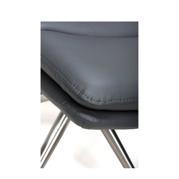 Nimo Swivel Dining Chair Grey - Brushed Steel Leg