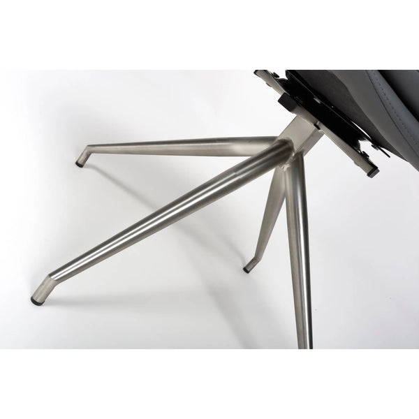 Nimo Swivel Dining Chair Grey - Brushed Steel Leg