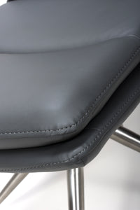 Nimo Swivel Dining Chair Grey - Brushed Steel Leg