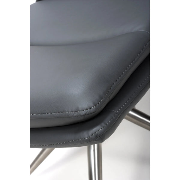 Nimo Swivel Dining Chair Grey - Brushed Steel Leg