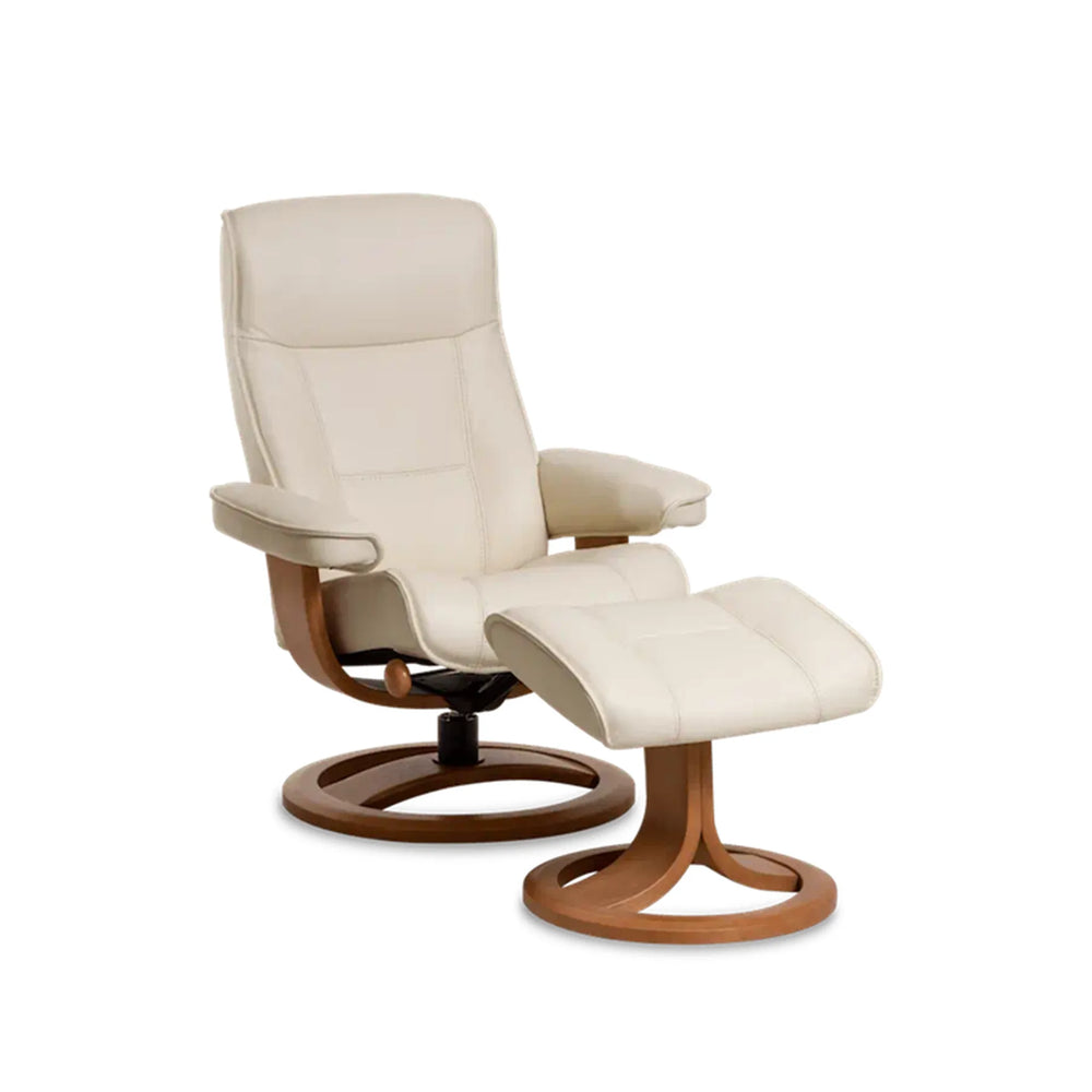 Nolan Scandinavian Recliner Leather Ring Base