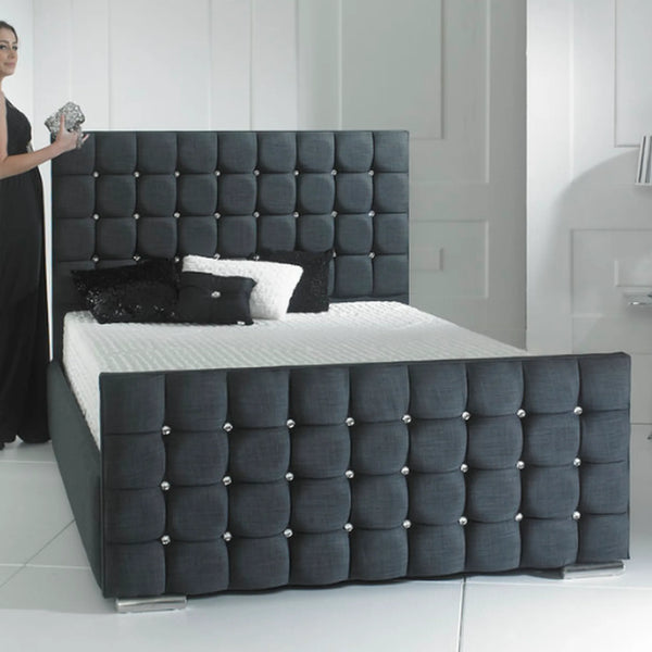 Prague Upholstered 4ft Small Double Bed Frame