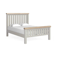 Sandhurst 4ft6 Oak Bed Frame Stone Grey
