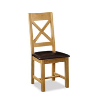 Salford Cross Back Dining Chair With Faux Leather Seat