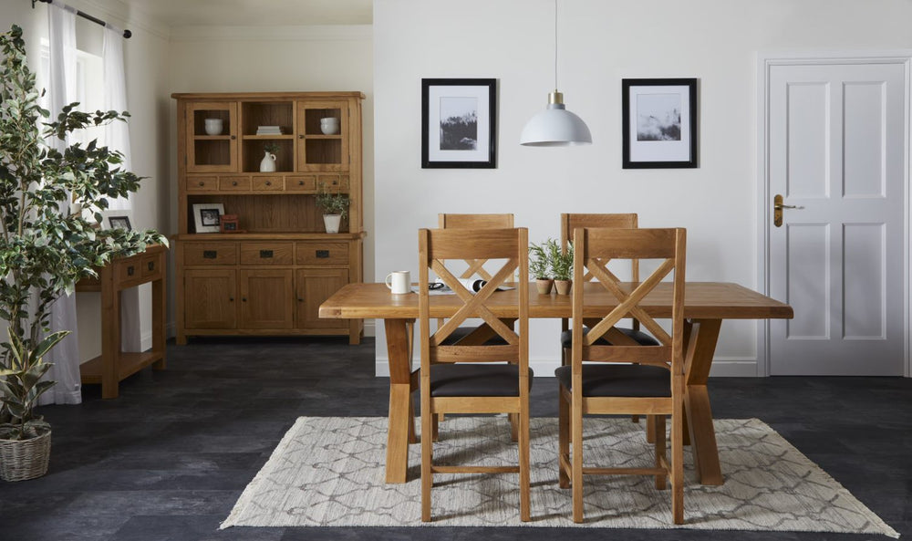 Salford Cross Back Dining Chair With Faux Leather Seat