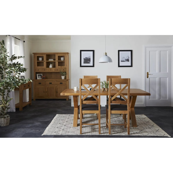 Salford Cross Back Dining Chair With Faux Leather Seat