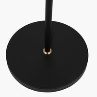 Black Metal & Smoke Glass Floor Lamp