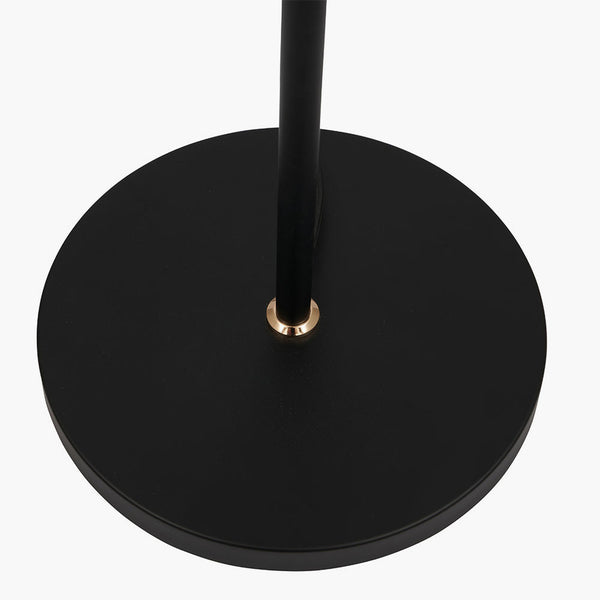 Black Metal & Smoke Glass Floor Lamp