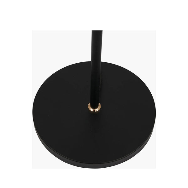Black Metal & Smoke Glass Floor Lamp