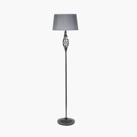 Black Chrome Metal Twist Floor Lamp