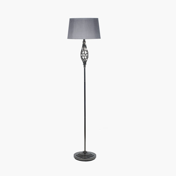 Black Chrome Metal Twist Floor Lamp
